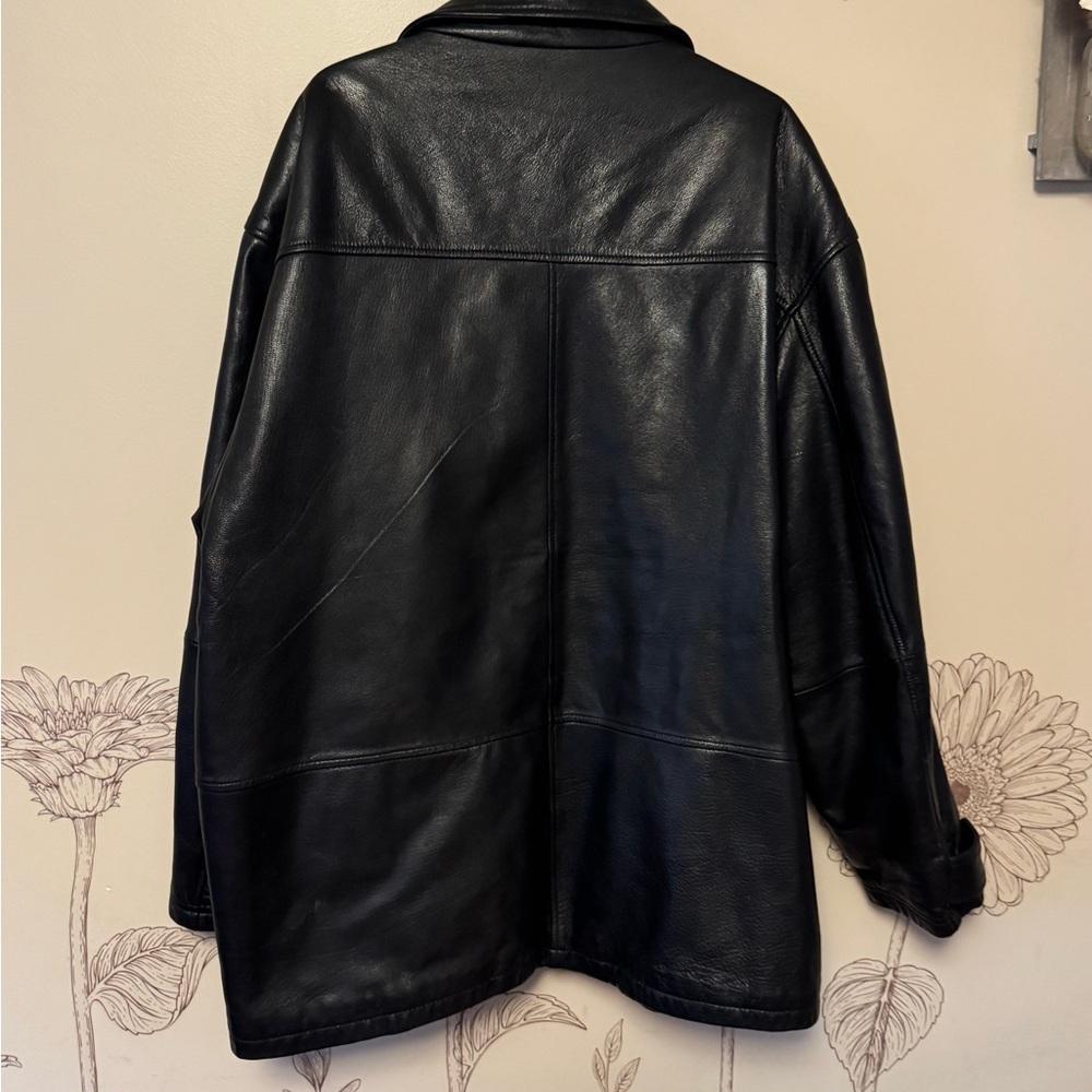 Perry Ellis Black Leather Jacket - Picture 5 of 8
